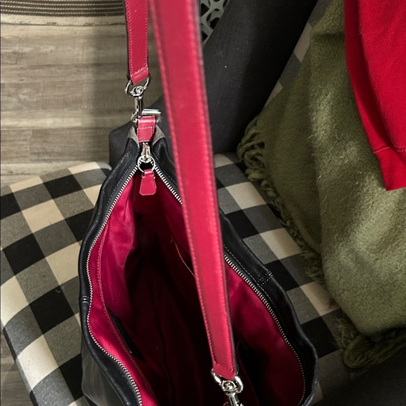 Coach Park Quilted Burgundy and Black Shoulder Bag - Picture 11 of 15